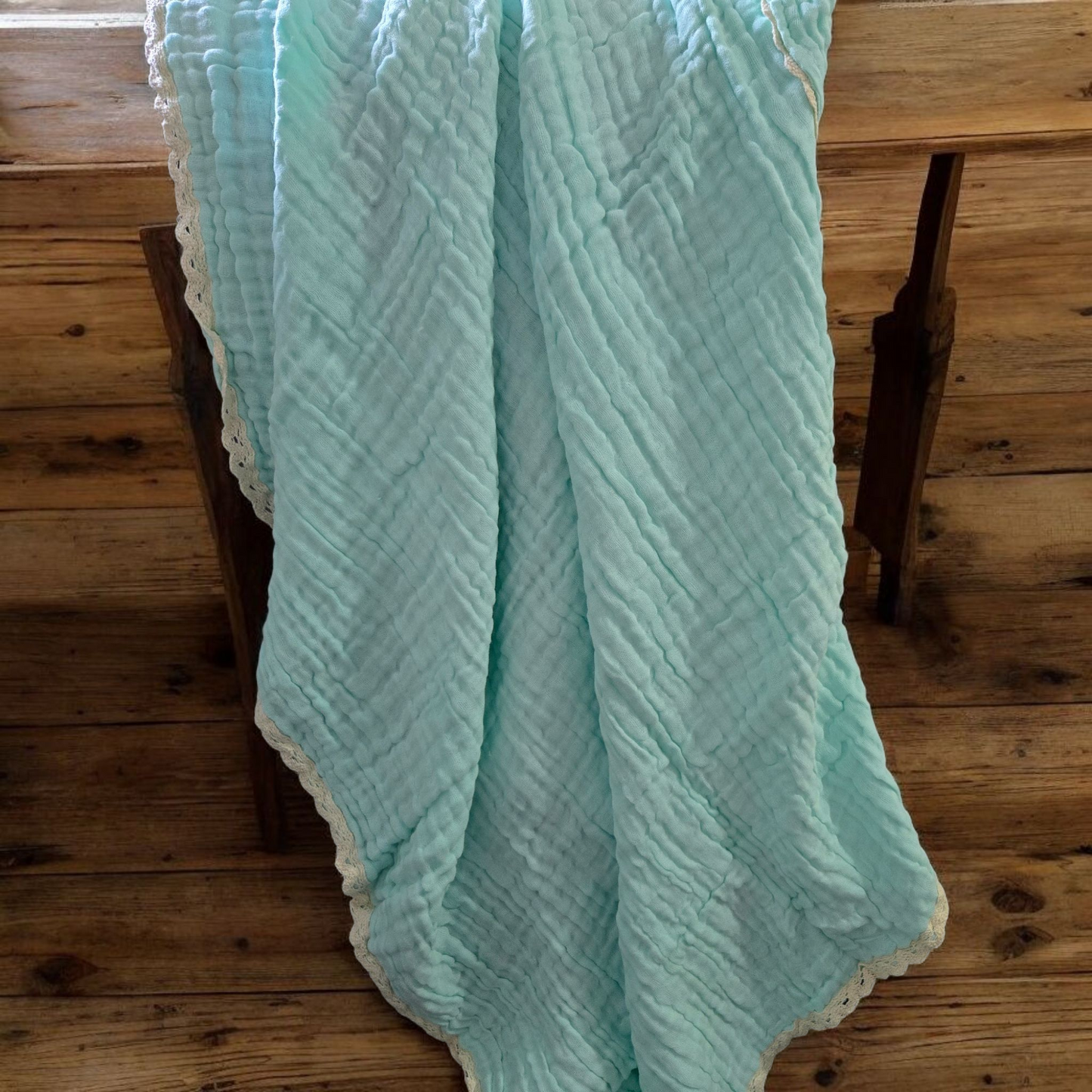 Cotton blankets with Lace Trim