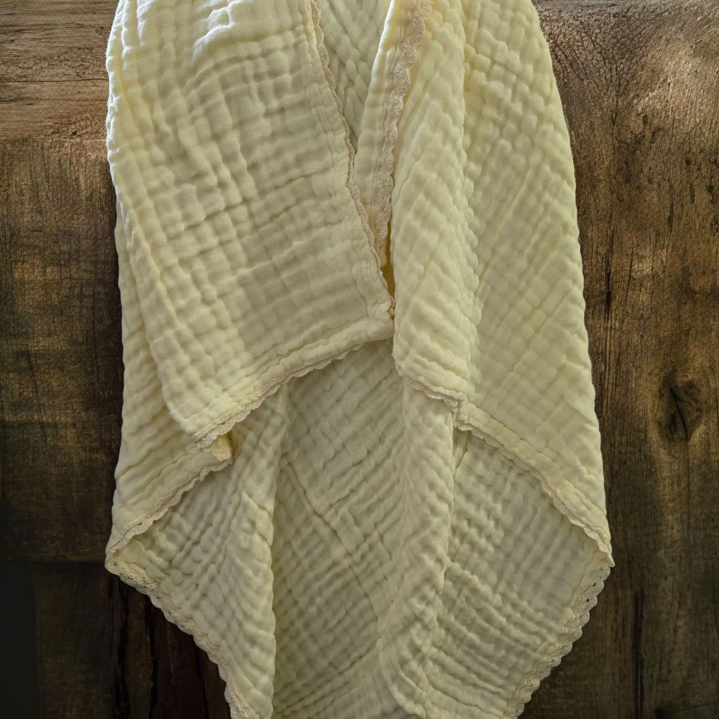 Cotton blankets with Lace Trim