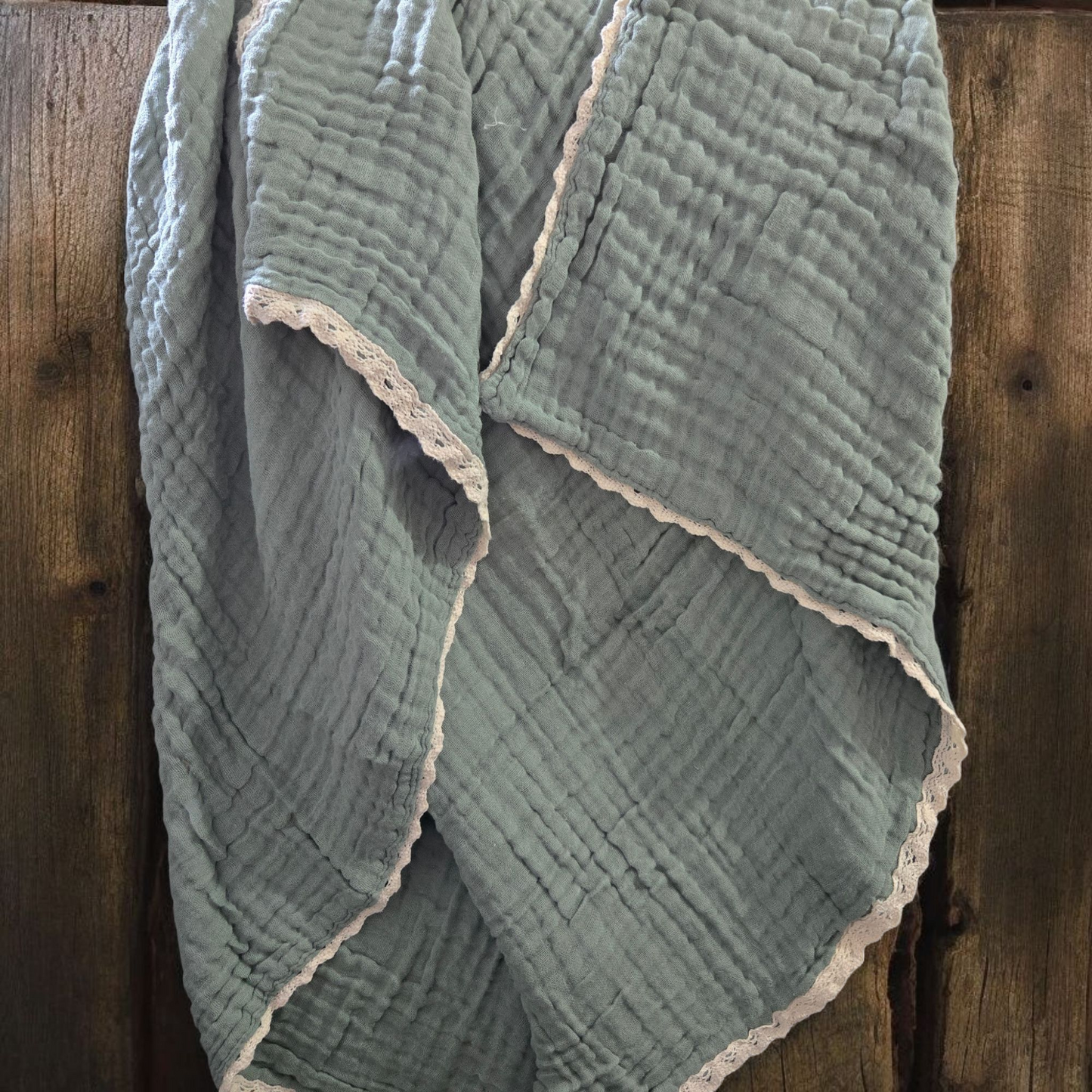 Cotton blankets with Lace Trim