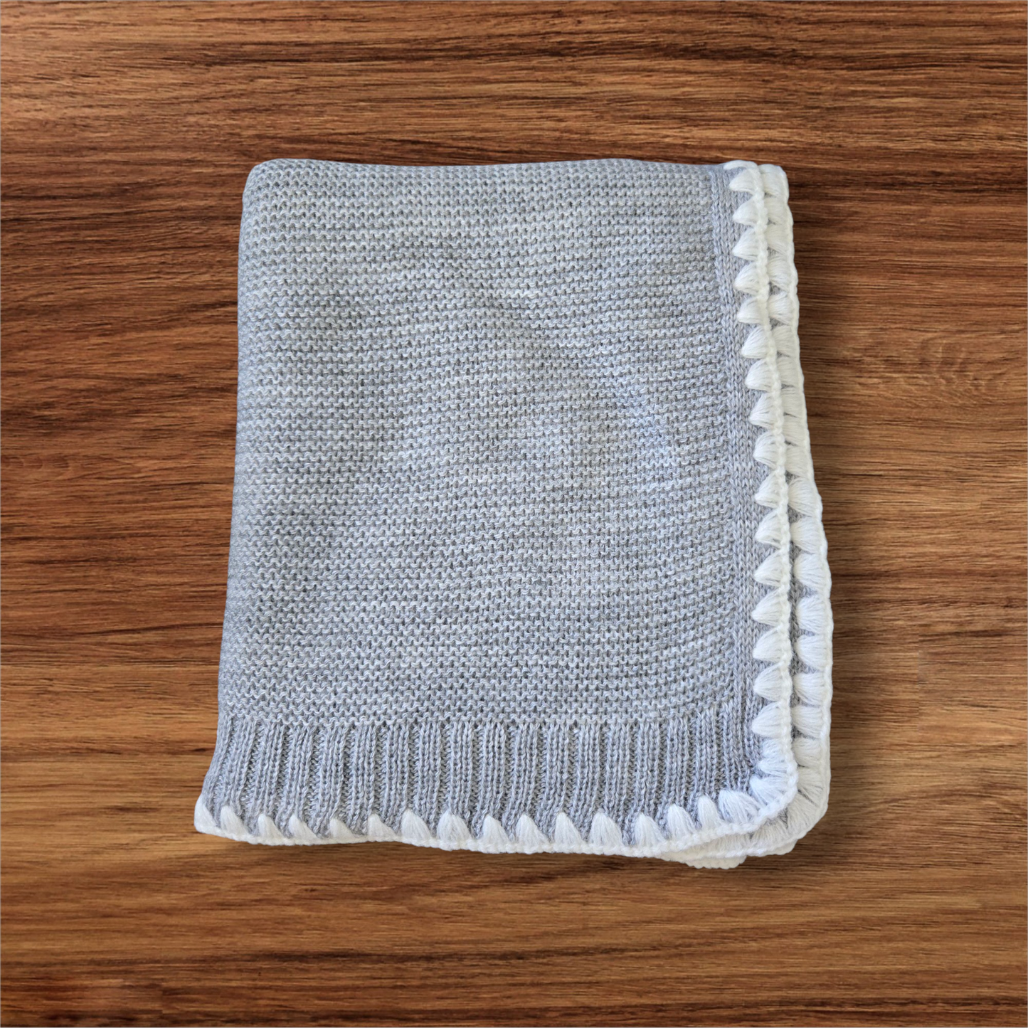 Knit Blankets with white trim