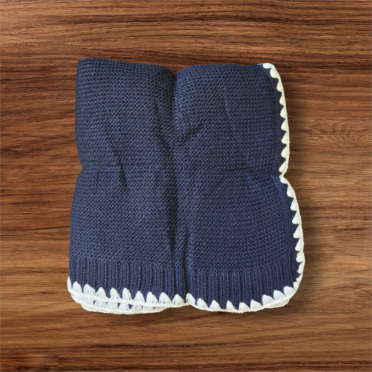 Knit Blankets with white trim