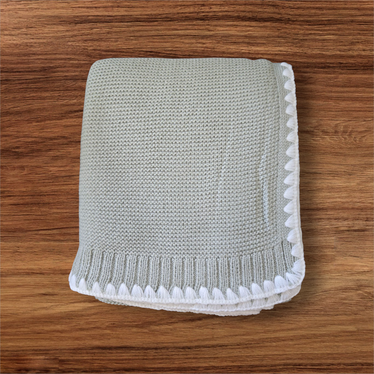 Knit Blankets with white trim