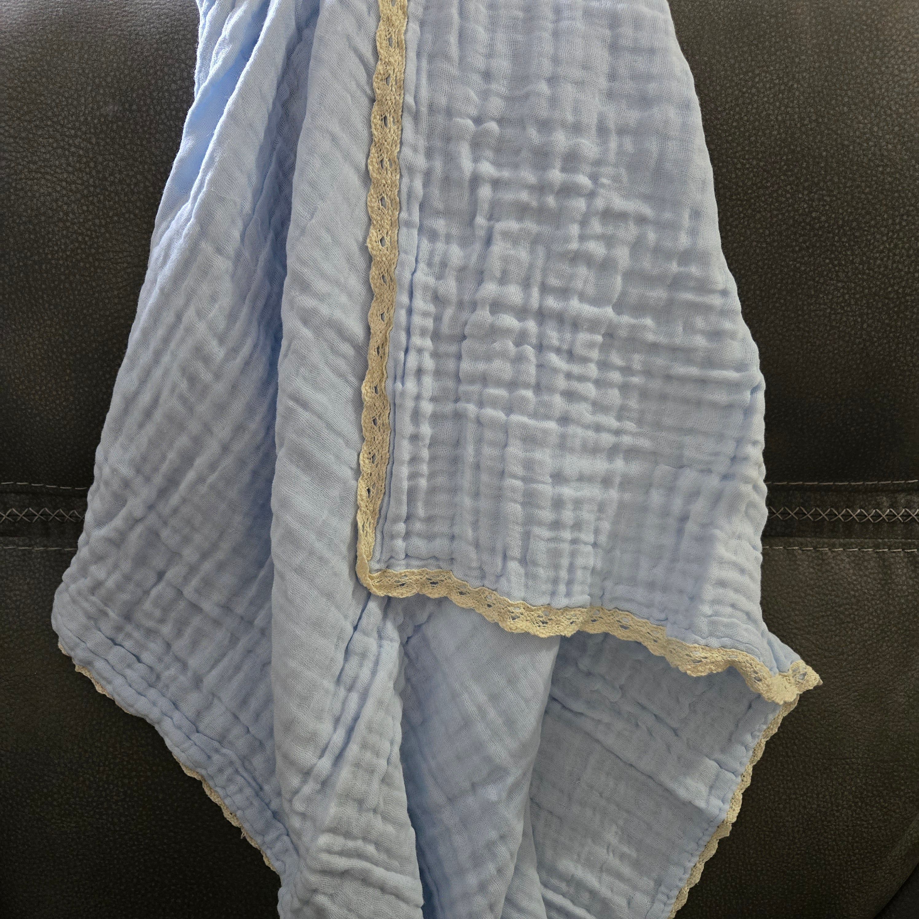 Cotton blankets with Lace Trim