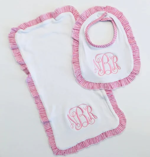 Bib / Burp Set matching blanket sold separately